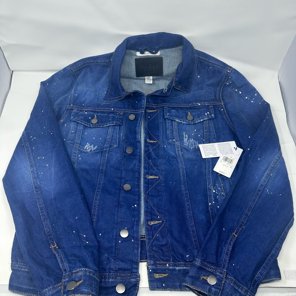 Guess Rex Jean Jacket with light splatter paint and distressing